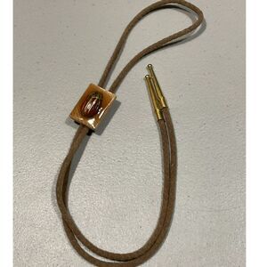 Vintage Braided Leather Bolo Tie Adjustable